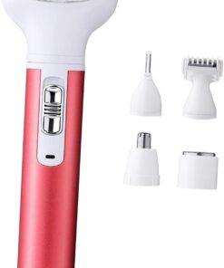 Depiladora para Mujeres USB de 400mah en Aleación de Aluminio | Cabezal Desmontable, Color Rojo, Cuerpo de Abs y Acero Inoxidable, para Vello Corporal y Nariz