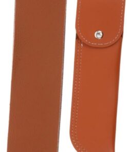 Barber Razor Strop Doble Cara de Tela Marrón para Afilar | Superficie Intercambiable de Lona y Cuero, Formato Compacto y Flexible, Uso en Baño o Bolsa de Viaje