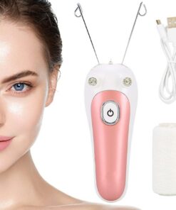 Depiladora eléctrica de enhebrado facial para mujeres, depiladora de enhebrado para mujeres, depiladora facial para cabello fino en la cara, barbilla, labio superior, brazos, piernas (rosa)