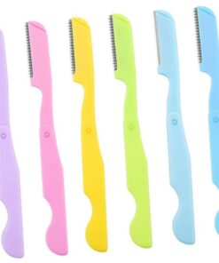 Maquinilla de Afeitar para Cejas Plegable Portátil 8 Piezas | Plástico, para Rostro y Cejas, Fácil de Sujetar, Recortador Manual Diseño Plegable Color Aleatorio
