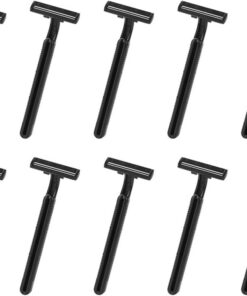 Ciieeo Recortadoras de Vello Corporal Desechables 10 Unidades Doble Acero Carbono, Diseño Antideslizante para Depilación de Brazos y Espalda en Hombres y Mujeres
