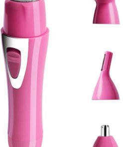 Recortador de Vello Nasal Multifunción Carga USB Rosa | Corta Pelos Nariz Recargable, Afeitadora Eléctrica para Hombre y Mujer, Abs