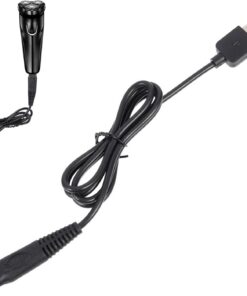 VALICLUD Cable de Carga Plástico y Metal 2 Piezas para Afeitadora Eléctrica Negro, Resistente al Desgaste Accesorio de Reemplazo Rápido para Línea de Alimentación