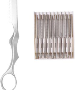 YARNOW Kit de Corte de Pelo Profesional para Hombre con 10 Cuchillas de Acero Inoxidable, Herramienta Manual Ligera y Portátil para Cortar Cabello en Casa
