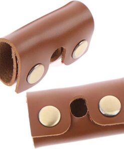 STOBAZA Funda Protectora Marrón Protege y Ahorra Espacio de Cuero Sintético y Hierro, 2 Piezas para Cabezal de Afeitadora Manual para Cuidado Facial Masculino