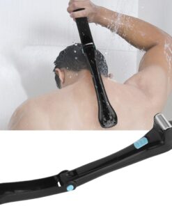 Afeitadora eléctrica para el cabello con mango largo, herramienta de aseo corporal recargable | Mango plegable ajustable, diseño de hoja ancha, seguro y suave, fácil limpieza para depilación de espalda y cuerpo en casa