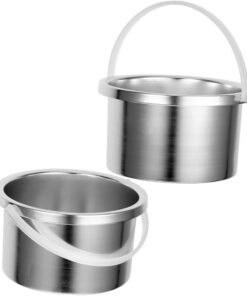Healeved Recipiente Interior de Aluminio de 500ml para Depilación Cera, Fácil Limpieza y Diseño Pequeño Único para Sesiones de Belleza y Salones, Pack de 2 Piezas
