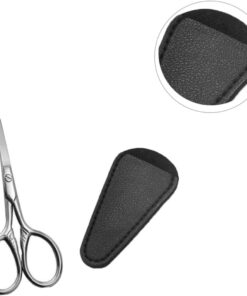 Happyyami 1 Juego Tijeras de de Inoxidable Funda PU Herramienta de Práctica para Salones y Casa Diseño de Punta Redonda y Superficie Pulida para Recortar y Mantener el Aseo Personal