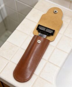 Safe Travel - 1 funda protectora duradera para maquinilla de afeitar, bolsas de almacenamiento portátiles (marrón)