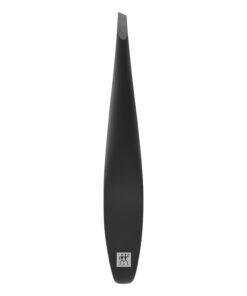 ZWILLING Pinzas (punta sesgada, depilación de cejas y eliminación de astillas, anchura de mango ampliada, hipoalergénicas), premium, negra, 100 mm