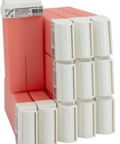 Epilwax 12 Cartuchos Roll-On de 100 ml de Cera Depilatoria Tibia Cera profesional de Rosa para Depilación con Bandas Depilatorias des las piernas, axilas, y el cuerpo