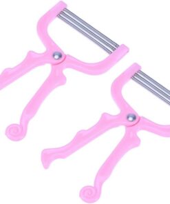 Artibetter Herramienta de enhebrado de resorte, 1 juego de 2 piezas de depiladora de belleza para depilación facial, depiladora manual de resorte, removedor de vello facial
