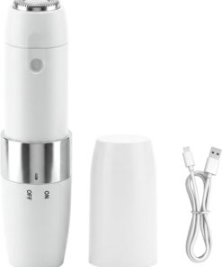 Recortadora de bikini para mujer, maquinilla de afeitar facial 2 en 1 para mujer USB-C para mujer, afeitadora depiladora para mujer, recortadora de vello púbico suave para los labios, axilas y
