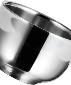 LIFKOME Cuenco Aumenta para Hombres de Acero Inoxidable de Afeitar Experiencia de Afeitado Cómoda, Adecuado para Afeitado en Casa y Viajes