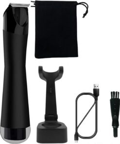 Recortadora eléctrica de vello inguinal para hombres, afeitadora recargable para hombres y mujeres, resistente al agua