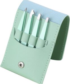 Pinzas de acero inoxidable para pestañas, 4 pinzas para depilación de cejas, clip de pestañas de acero inoxidable, juego profesional de pinzas para pestañas
