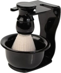 LIFKOME Kit De Afeitado De Barba y Bigote 3 Piezas Acrílico, Tazón De Espuma Para Hombres, Herramienta Portátil Para Cuidado y Limpieza Facial Diaria