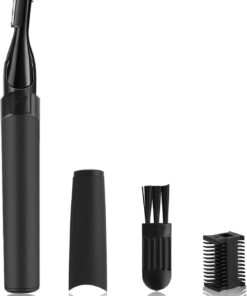 Recortadora eléctrica de cejas para hombres y mujeres, recortadora de vello facial, recortadora de cejas, afeitadora de cejas para mujer, sin batería, sin tirones, suave para la piel, color negro