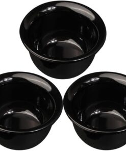 3 Cuencos de Afeitar Reutilizables para Hombres Espuma, Tazones Portátiles de Pp Negros para Uso Doméstico Viaje