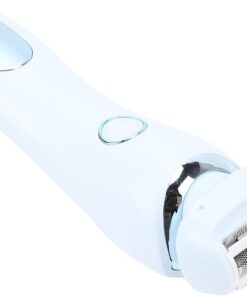 Pongnas Recortadora eléctrica de pelo corporal para mujer, sistema de afeitado eficiente de baja irritación, uso en húmedo y seco para cara, piernas, axilas, bikini (azul)