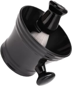 Healeved Kit de Afeitado para Hombre Shaving Brush, Brocha de Afeitar Masculina, Cuenco y Soporte Negro, para Grooming y Limpieza Profunda