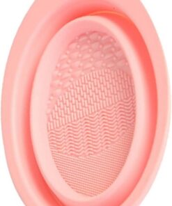 Ciieeo Limpiador de Silicona Portátil para Brochas de Maquillaje, Cuenco para Fregar Brochas, Plegable, Rosa, Flexible para Viajes y Viajes de Negocios