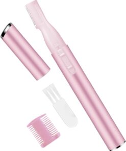 1 depilación de cejas para mujeres y hombres, mini recortadora de cejas portátil, afeitadora eléctrica para cejas, labios, mejillas, mandíbula, lo que necesites (rosa)