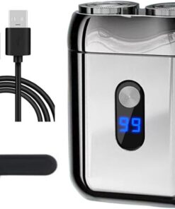 Práctico dispositivo de afeitado de carga magnética de doble cabeza para hombres, recortadora lavable para todo el cuerpo, para uso en casa o gimnasio