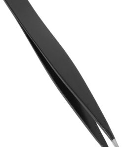 Toyvian Recortadores de Cejas y Pinzas Finas de Acero Inoxidable, Color Negro, 1,5mm Grosor, para Depilación de Vello Pequeño en Nariz y Cara, Herramienta Profesional para Mujeres