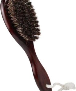 Cepillo de Pelo para Bigote y Cepillo de Lana Densa Mango Curvo para Peluquería Doméstica y Limpieza Facial