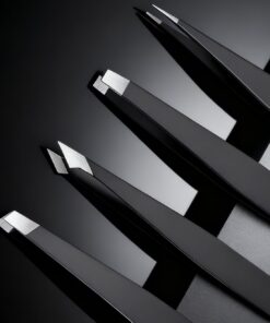 Juego de 4 pinzas profesionales para cejas, vello facial, astillas y depilación encarnada, punta de precisión con bolsa de viaje, regalo para mujeres y hombres