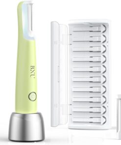 BNU Herramienta Dermaplaning para cara, maquinilla de afeitar Sonic Dermaplane para mujer, luz LED, exfoliación facial y depilación de pelusas de melocotón, 3 velocidades, tecnología Sonic Edge
