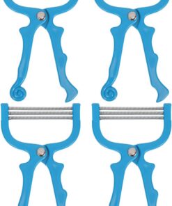 Depiladora Facial Manual de Resorte 4 Piezas Azul para Mujeres | Acero Inoxidable y Abs, Precisión para Vello Facial y Mentón, Portátil para Bolso de Maquillaje