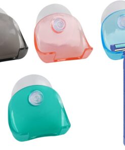 Soporte de maquinilla de afeitar 4 piezas de plástico ganchos de afeitar de ducha con ventosa para baño Razor Wall Mount Hanger para superficies lisas