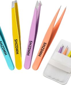 Juego de pinzas profesionales de acero inoxidable para cejas, gran precisión para vello facial, astillas y depilación encarnada