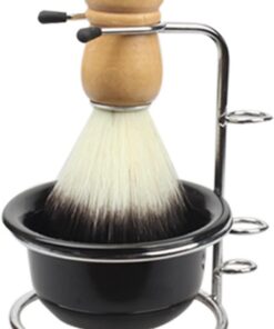 Healeved Kit de Afeitado Adecuado para Obsequio de Navidad para Hombre Soporte de Acero Inoxidable y Brocha de Nylon, Diseño Ergonómico y Cuenco para Jabón