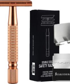 Razoras de doble borde para hombres, maquinillas de afeitar de doble borde | Razoras de afeitar de seguridad con 5 recargas para una experiencia de afeitado para él pa