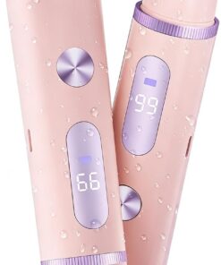 Recortadora de bikini para mujer, afeitadora eléctrica 2 en 1 para mujer, maquinilla de afeitar eléctrica recargable, recortadora de pelo corporal, uso húmedo y seco, rosa y morado