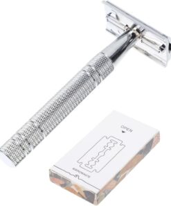 Afeitadora Vintage de Doble Filo para Hombre, Aluminio y Aleación de Zinc