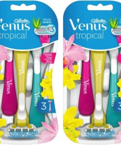 Venus Tropical Máquinilla Desechables de Depilación Para Mujer, Pack De 3, Máquinilla de afeitar (Paquete de 2)