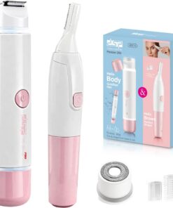 DSP Recortador de cejas y pelo privado 2 en 1 para mujer, moldeador de cejas de 16000 RPM con peine ajustable, cepillo de ingle de bikini, recargable, removedor de vello corporal de zona íntima para