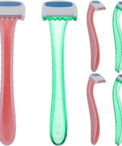 SHINEOFI Afeitadora de Vello Zonas Íntimas y Piernas 6 Piezas Mango Ergonómico y Material Abs, Recortadora Femenina para Depilación Corporal Precisa Color Aleatorio