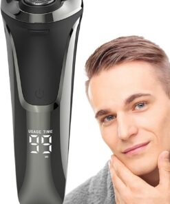 Avalores eléctricos para hombres, rasuradora eléctrica para hombres | Recortadora de barba húmeda y seca, rasuradora lavable recargable USB con