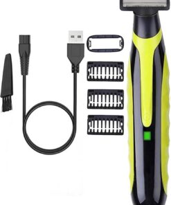 LinMei Afeitadora eléctrica de cuerpo completo para hombre con 3 peines de recorte, carga rápida USB-C, IPX5 impermeable, recortadora de papel de aluminio inalámbrica para cara, cabeza, cuerpo