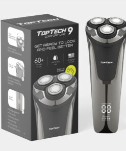 Afeitadora eléctrica para hombre TT Comfort Line 9, impermeable en seco húmedo, triple cabezal giratorio, maquinilla de afeitar eléctrica recargable USB-C, tiempo de funcionamiento de 60 minutos
