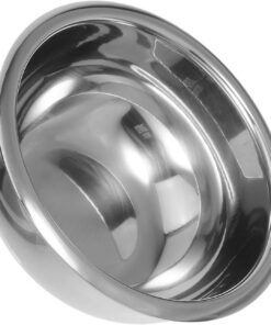 Tazón de Afeitar Metálico para Hombre Bol de Espuma para Barberos Diseño Redondeado de Hierro Reforzado Plateado Tamaño Compacto para Viaje y Cuidado Facial Diario