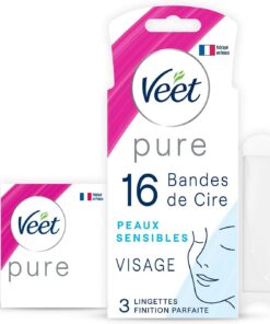 Veet - Bandas de cera fría para cara, 16 unidades