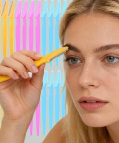 60 unidades/5 juegos de recortadora de cejas, depilación facial, cuerpo, afeitadora, cuchillas para moldear cejas, herramienta de maquillaje, color aleatorio, 14,7 cm