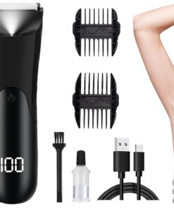 Recortadora De Barba Para Hombre - Afeitadora de Barba Portátil | Cortadora Portátil con Pantalla LCD para Vello Facial, Corporal e Íntimo