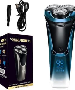 Snapbuy - Maquinilla de afeitar eléctrica para hombre, 4D, cabeza flotante, maquinilla de afeitar eléctrica Snapbuy Pro of Father,IPx7 impermeable, húmeda y seca, carga rápida, pantalla LCD (azul)